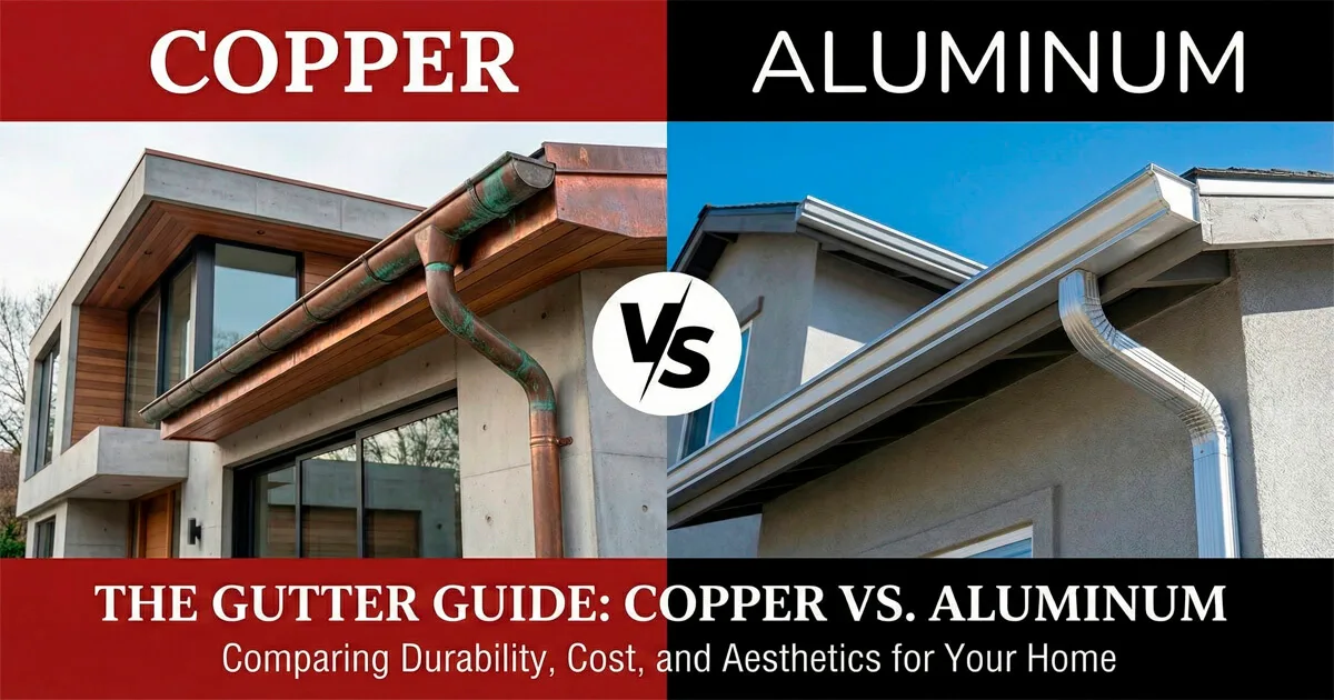 Difference between copper gutters and aluminum gutters, commercial and residential building roofs