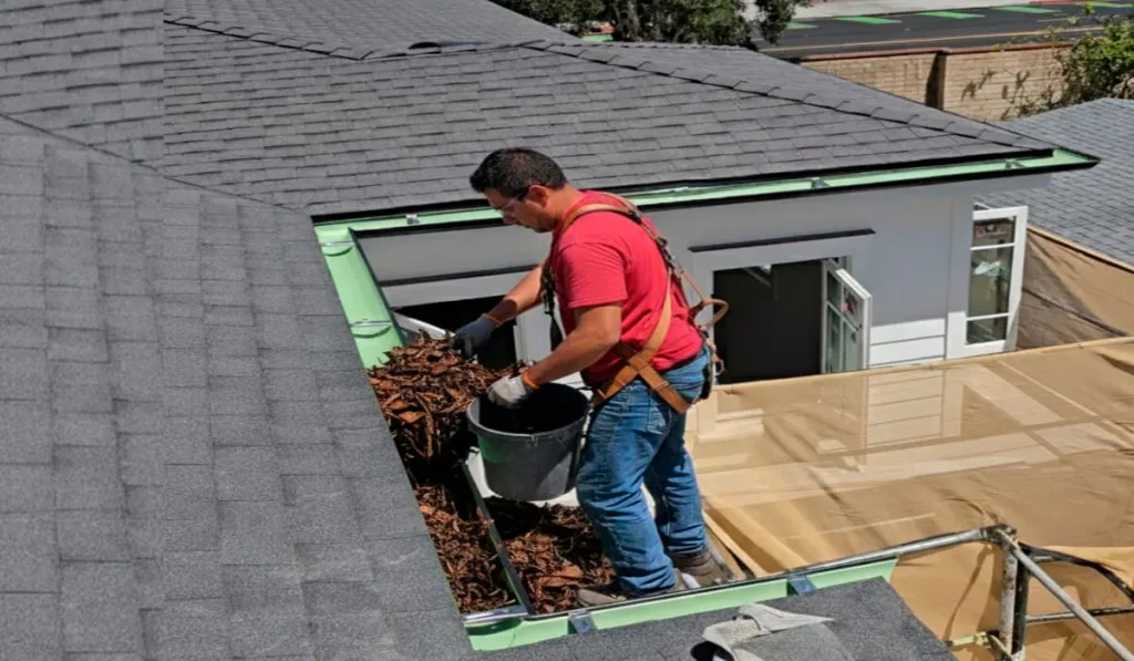 Gutter cleaning in a commercial complex